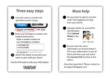 Load image into Gallery viewer, Klistermärken med In Case of Emergency (ICE) information (2 st)